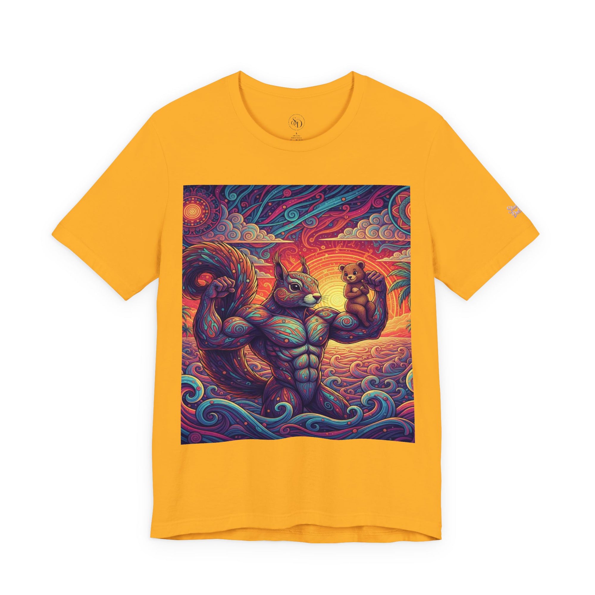 Muscular Squirrel Warrior T-Shirt | Fantasy Animal Design | Colorful Unisex Graphic Shirt