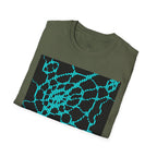 Neural Pattern T-Shirt | Black Turquoise Tech Aesthetic Tee