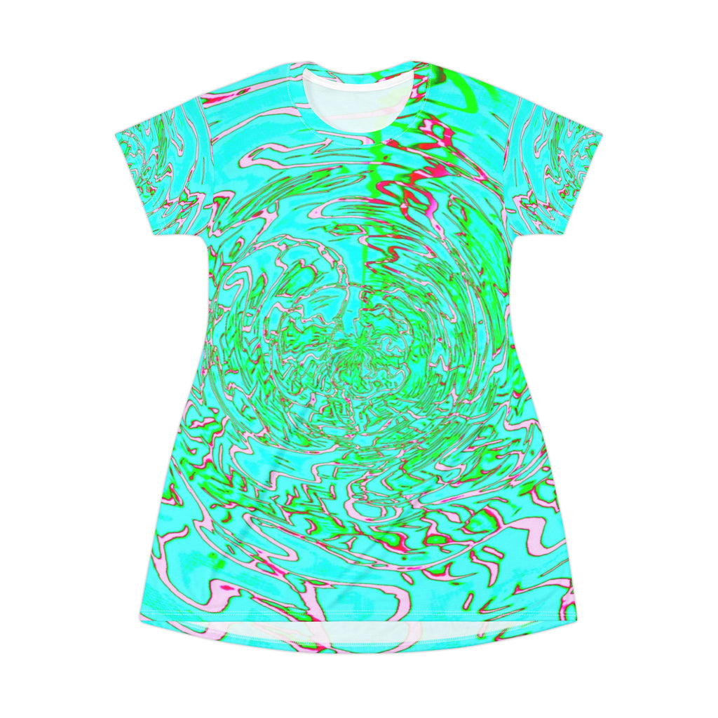 Turquoise Marble T-Shirt Dress | Summer Bodycon Dress | Resort Outfit