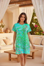 Turquoise Marble T-Shirt Dress | Summer Bodycon Dress | Resort Outfit