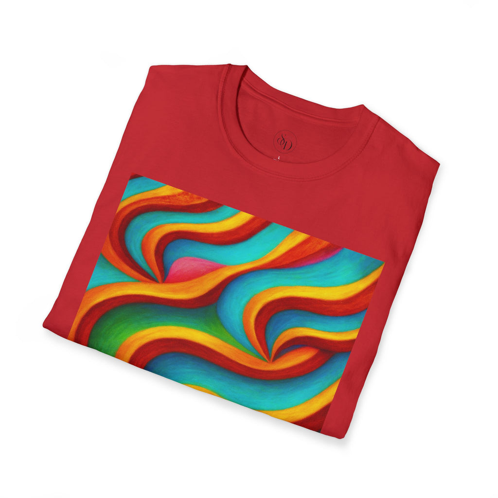 Psychedelic Rainbow Wave T-Shirt | Vibrant Neuro-Art Unisex Tee