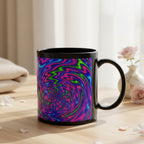 Black Abstract Coffee Cup | Trippy Art Gift