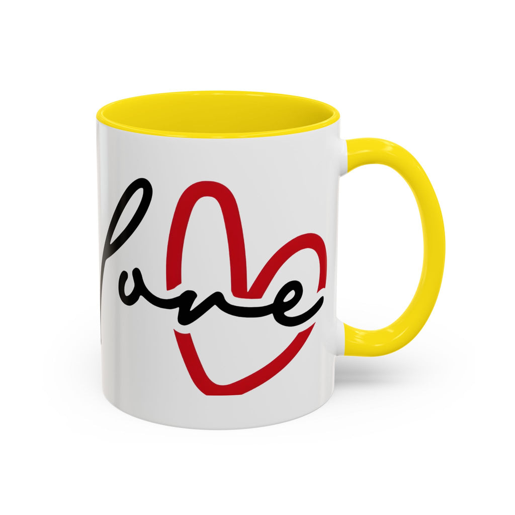 Romantic Love Mug | Heart Script Coffee Cup