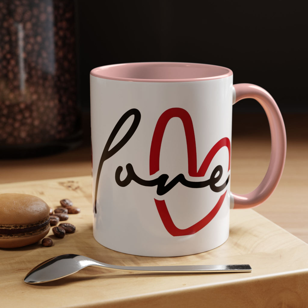Romantic Love Mug | Heart Script Coffee Cup