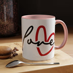Romantic Love Mug | Heart Script Coffee Cup