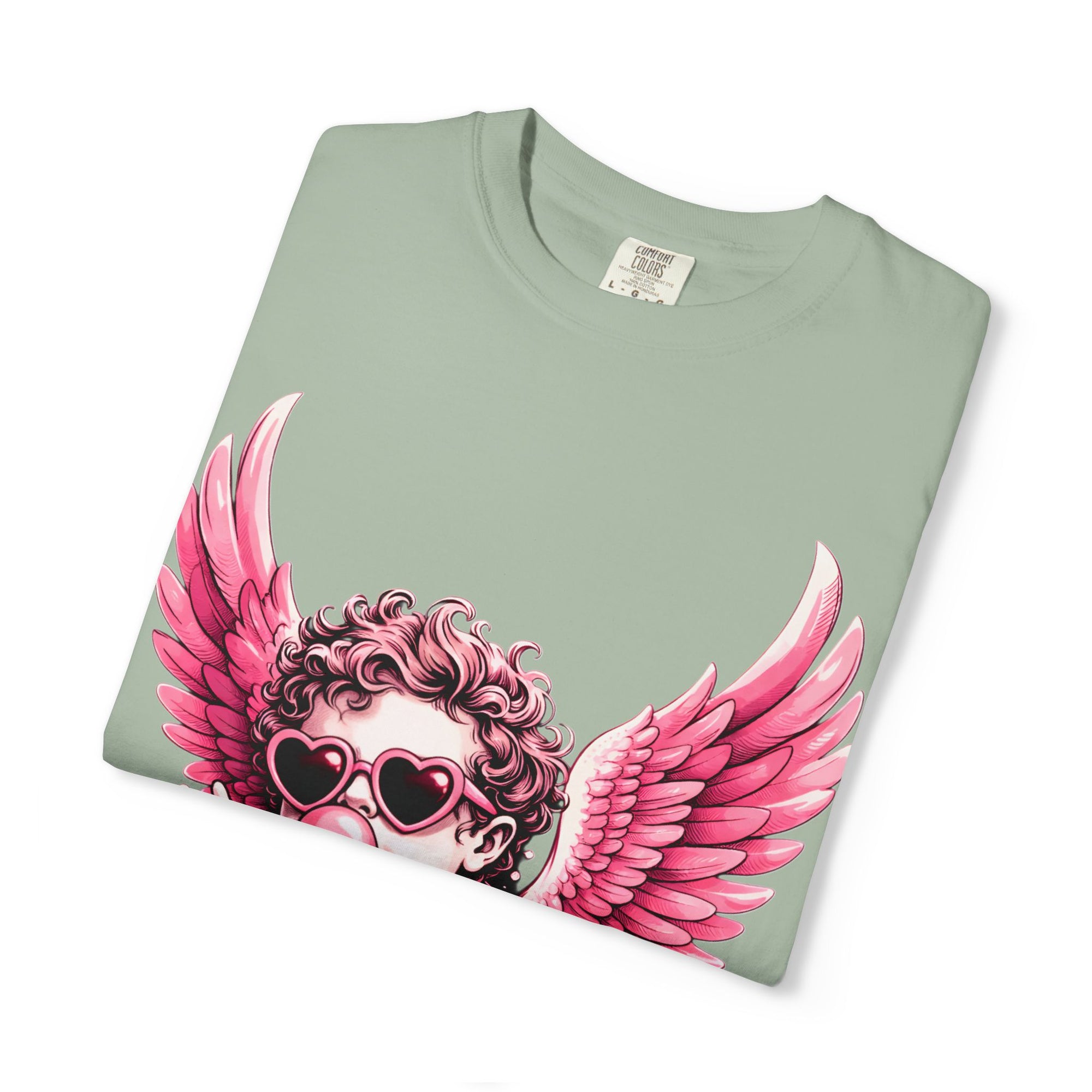 Pink Cherub Angel bubblegum sunglasses T-Shirt | Cupid winged baby graphic