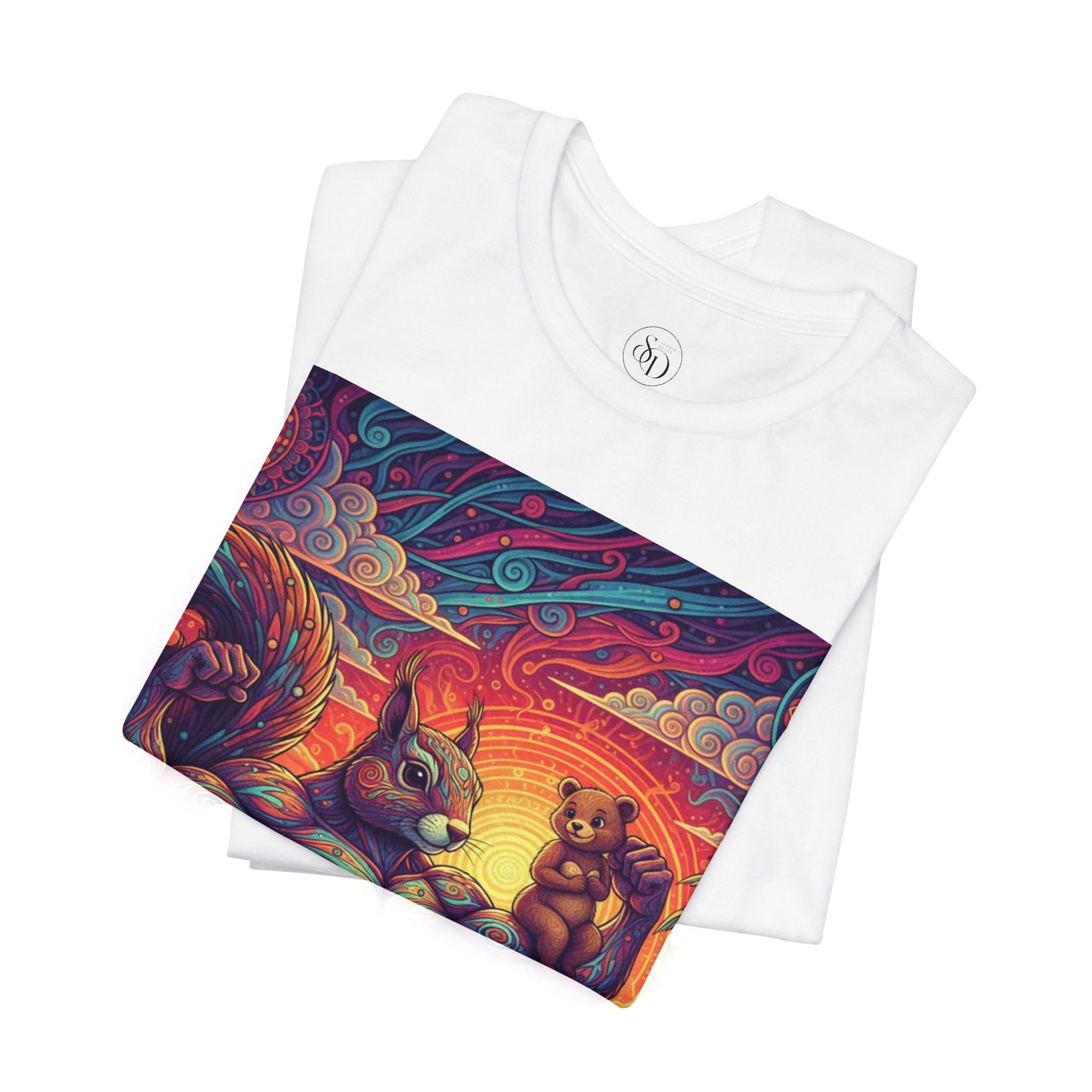 Muscular Squirrel Warrior T-Shirt | Fantasy Animal Design | Colorful Unisex Graphic Shirt