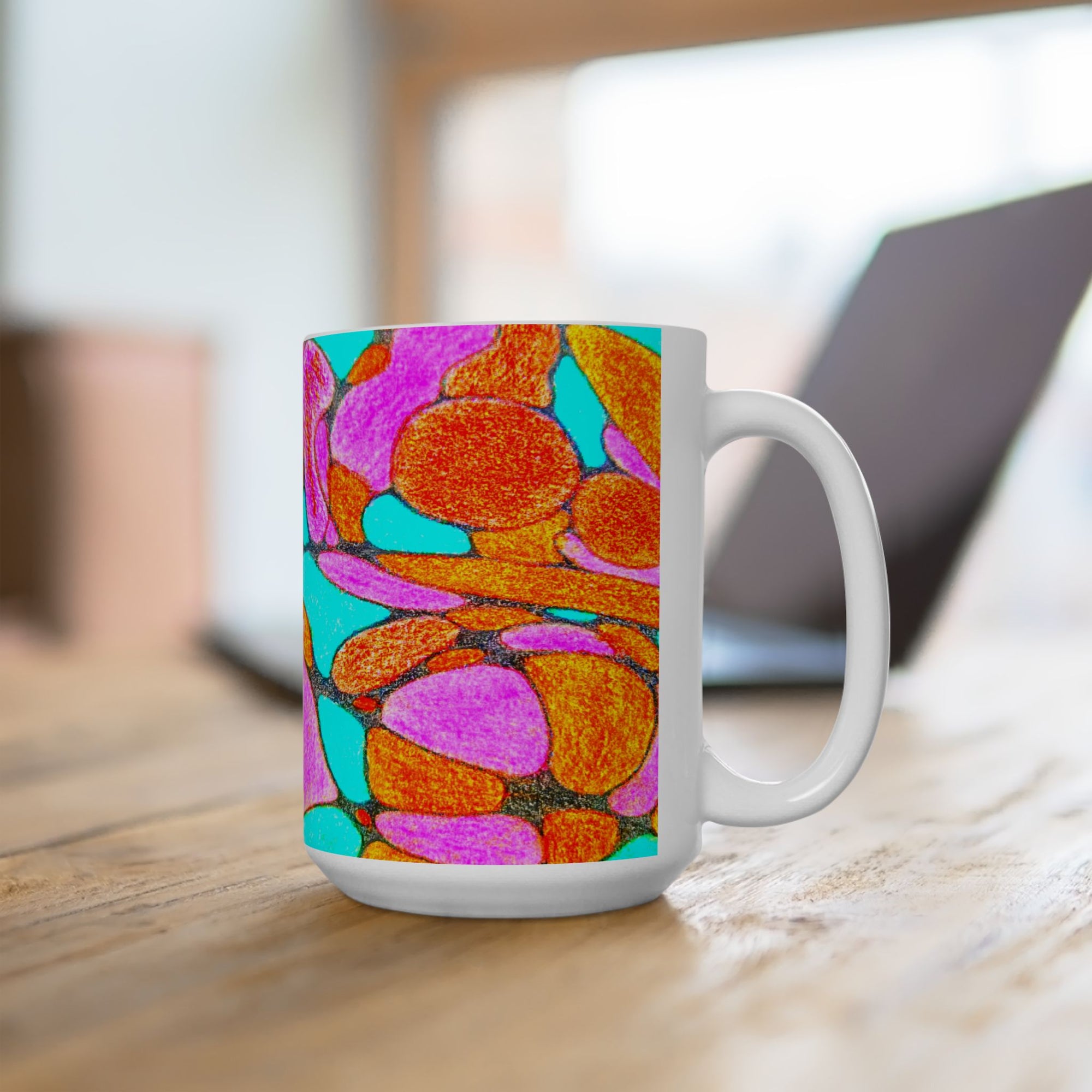 Abstract Art Mug | Colorful Ceramic Coffee Cup | Modern Aesthetic Gift