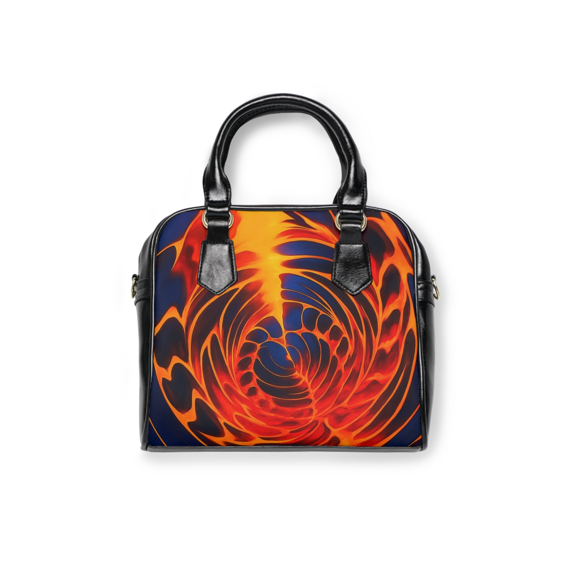 Fiery Spiral Handbag | Red Flame Abstract Statement Bag