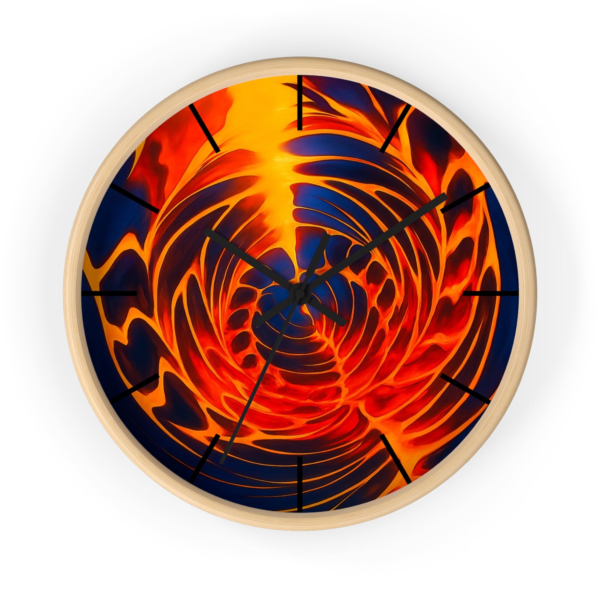 Fire Swirl Wall Clock | Red Orange Clock | Bold Modern Decor