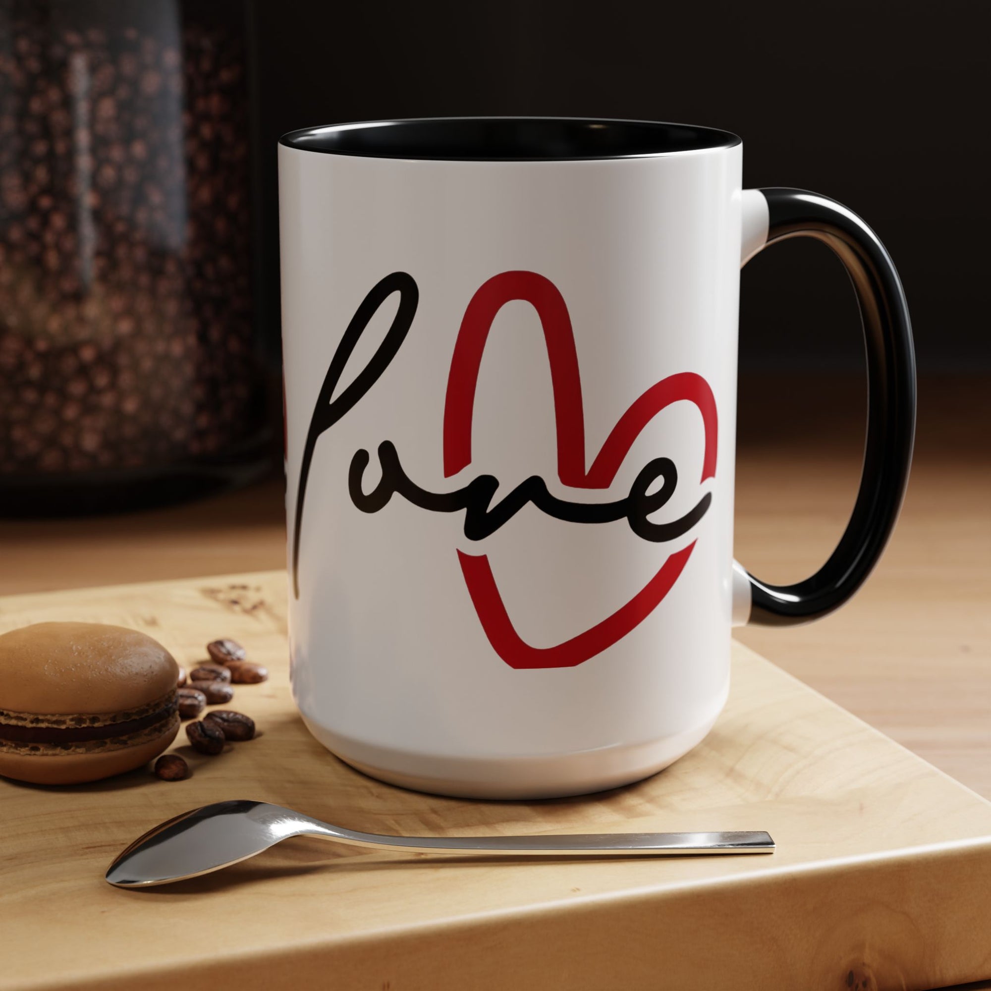 Romantic Love Mug | Heart Script Coffee Cup