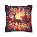 Santa Sleigh Throw Pillow | Christmas Reindeer Cushion