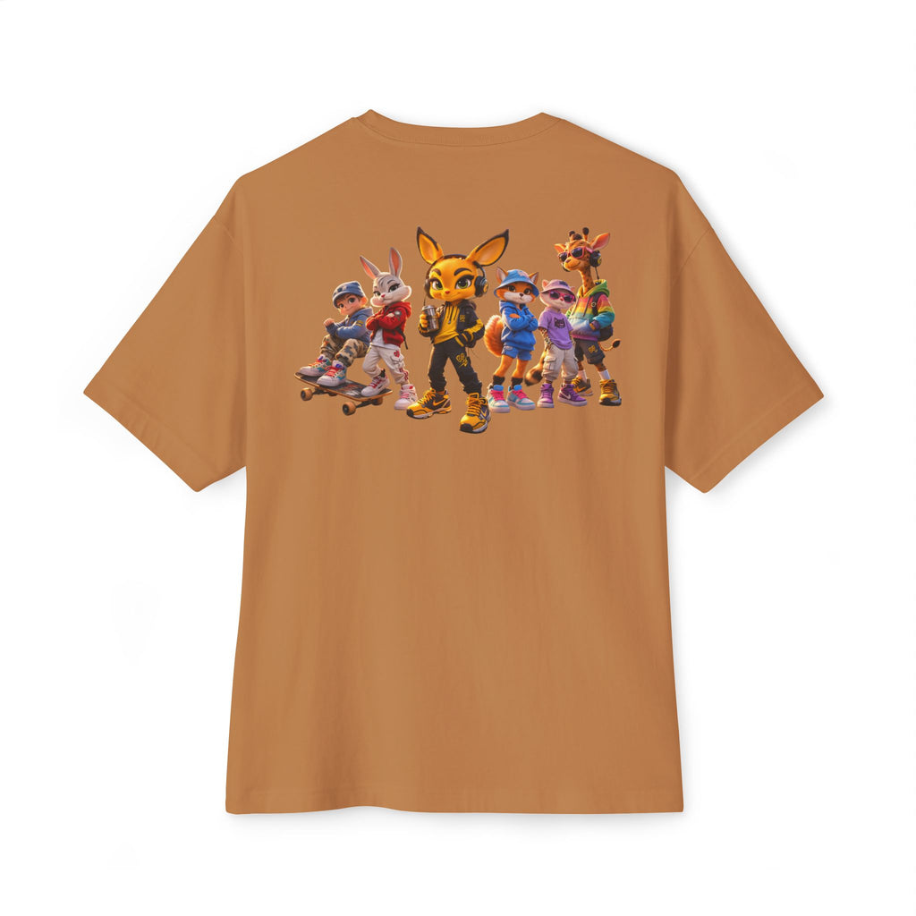 Anthropomorphic Street Crew Tee — Cartoon Fox & Friends Graphic T‑Shirt