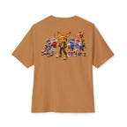 Anthropomorphic Street Crew Tee — Cartoon Fox & Friends Graphic T‑Shirt