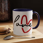 Romantic Love Mug | Heart Script Coffee Cup