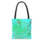 Ocean Swirl Tote Bag | Turquoise Abstract Beach Shopper