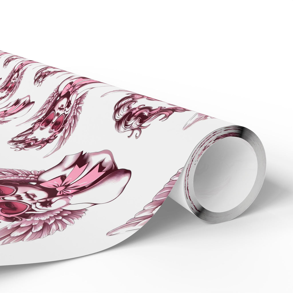 Valentines Day Wrapping Paper with Cherub Angels | Romantic Gift Wrap, Pink Angel Pattern
