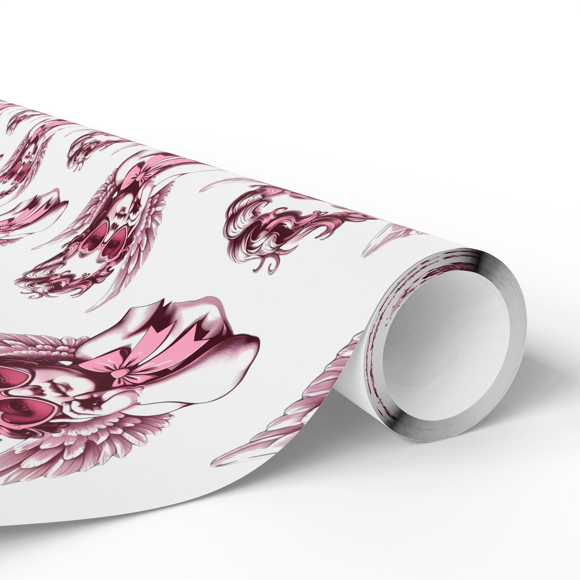 Valentines Day Wrapping Paper with Cherub Angels | Romantic Gift Wrap, Pink Angel Pattern
