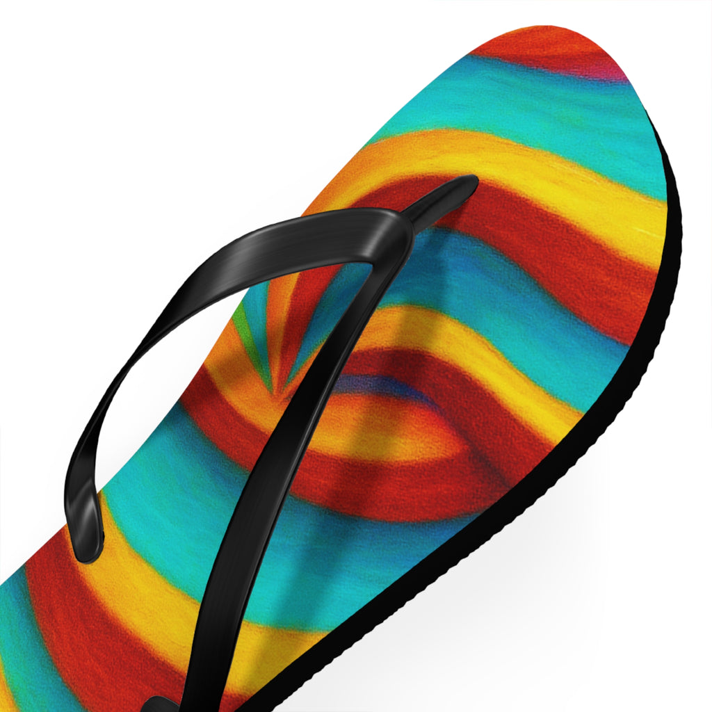 Colorful Artistic Flip Flops | Vibrant Summer Festival Sandals
