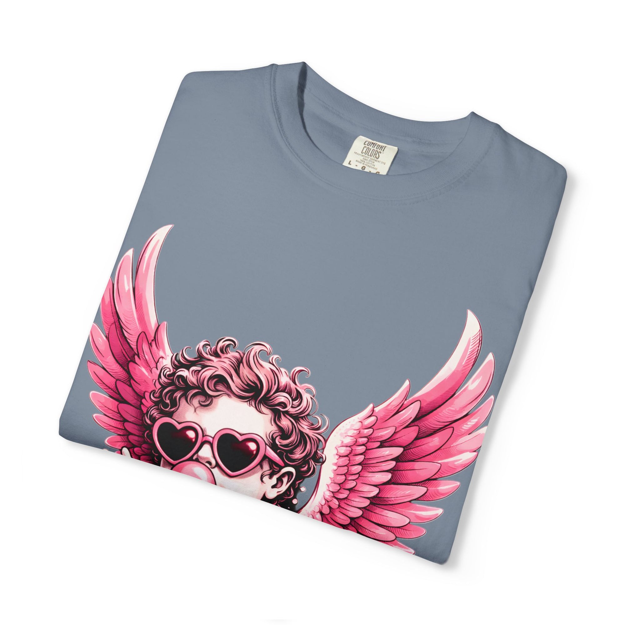 Pink Cherub Angel bubblegum sunglasses T-Shirt | Cupid winged baby graphic