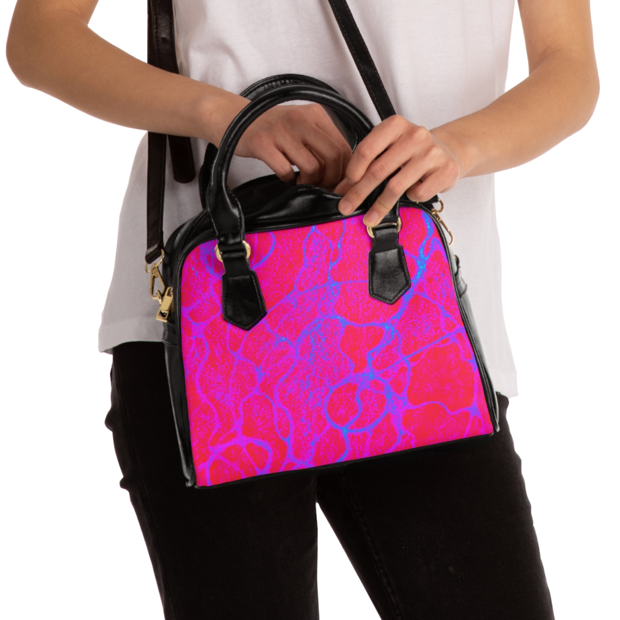 Hot Pink Psychedelic Handbag | Bold Statement Shoulder Bag