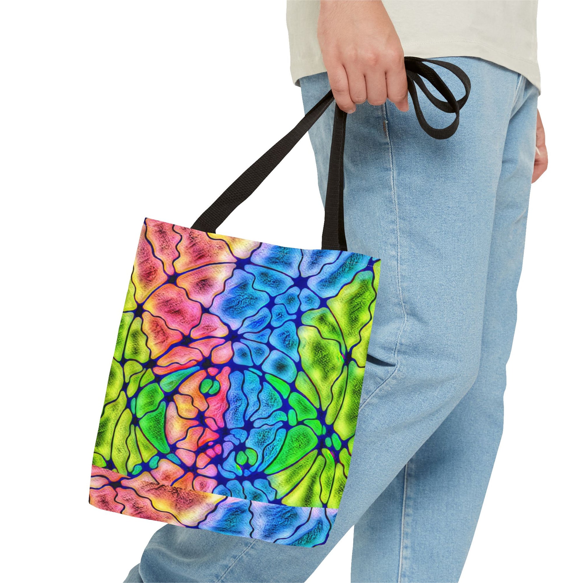 Abstract Energy Tote Bag | Vibrant Psychedelic Shopper
