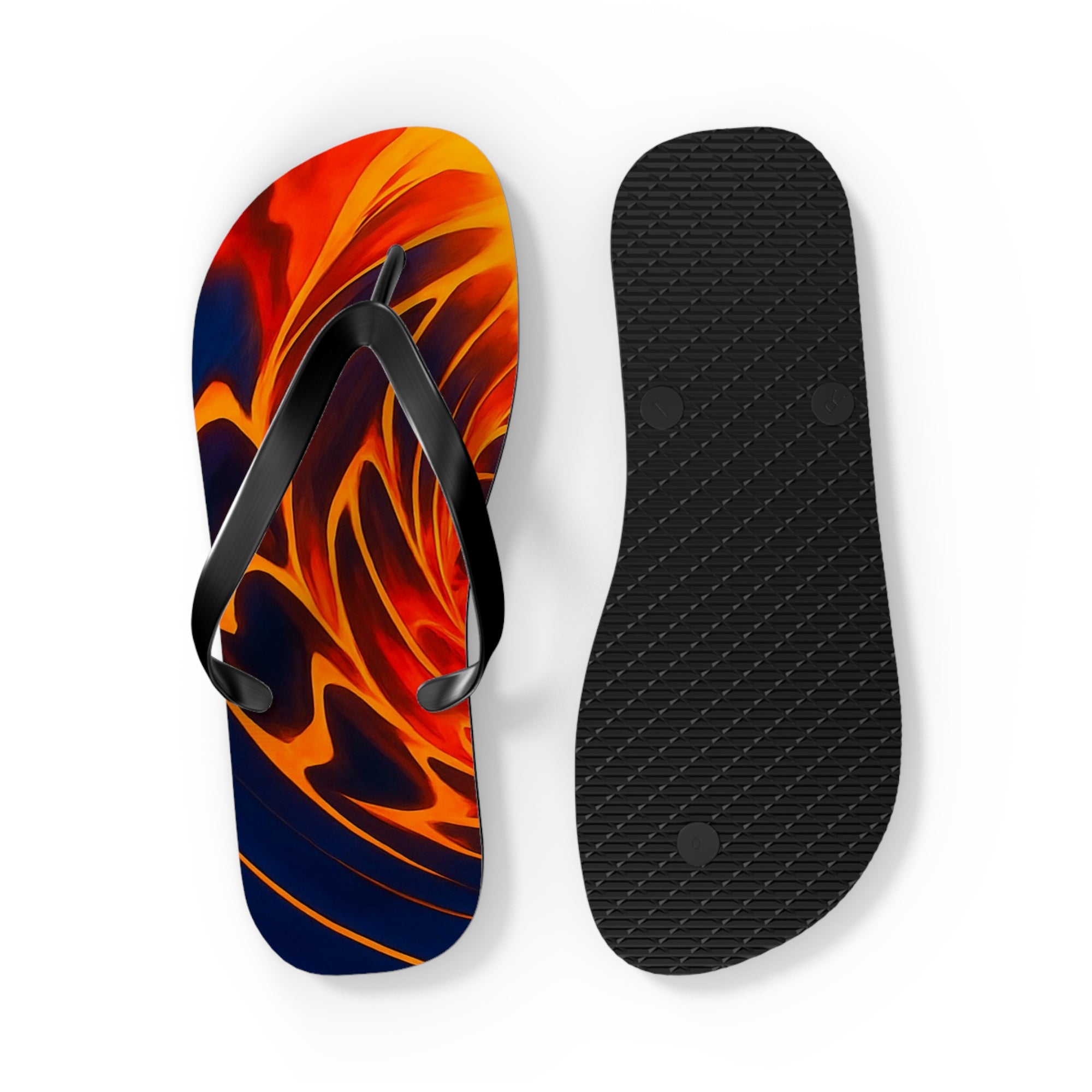 Vibrant Flame Flip Flops | Colorful Summer Beach Sandals