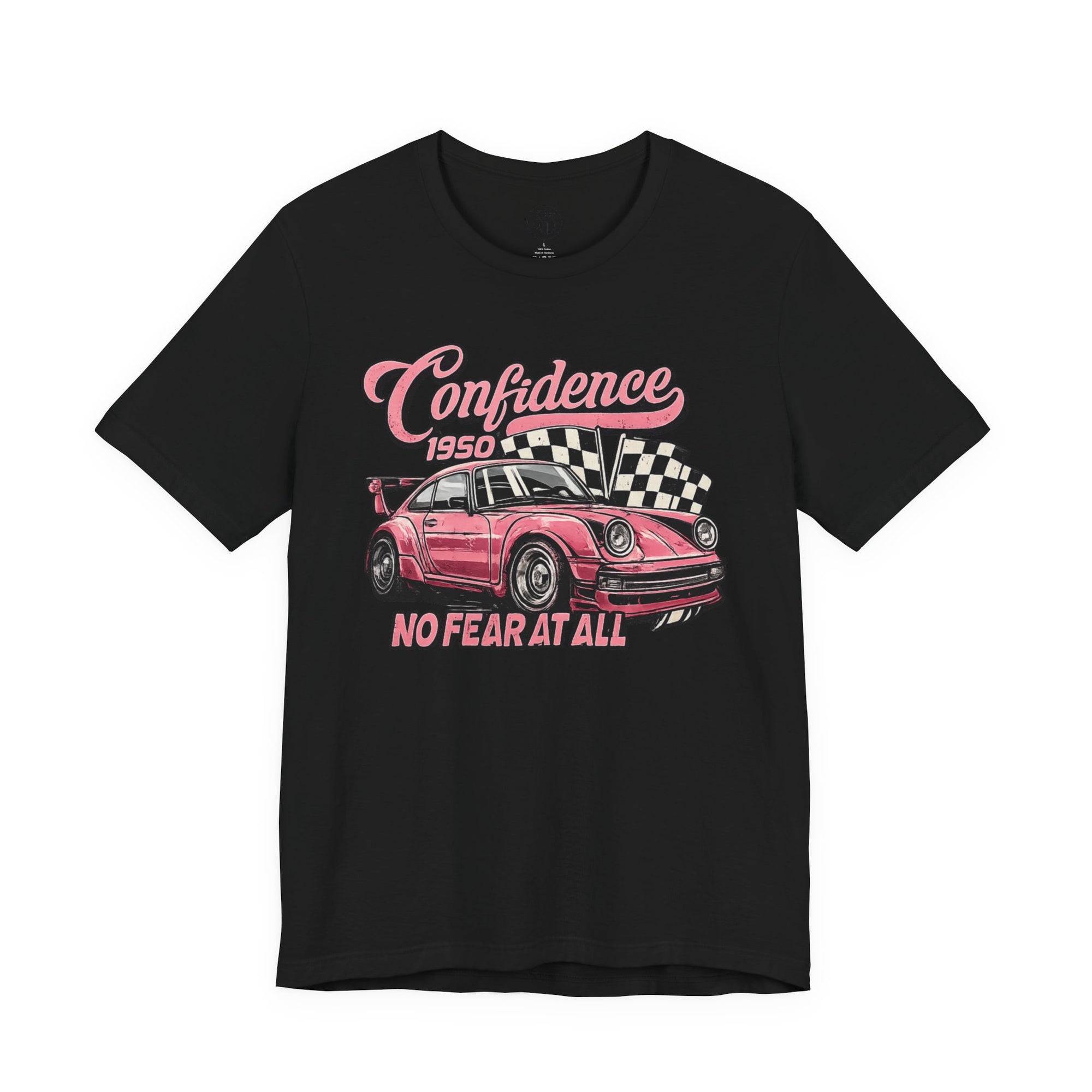 Vintage Pink Porsche 1950 Racing Tee | Confidence No Fear At All