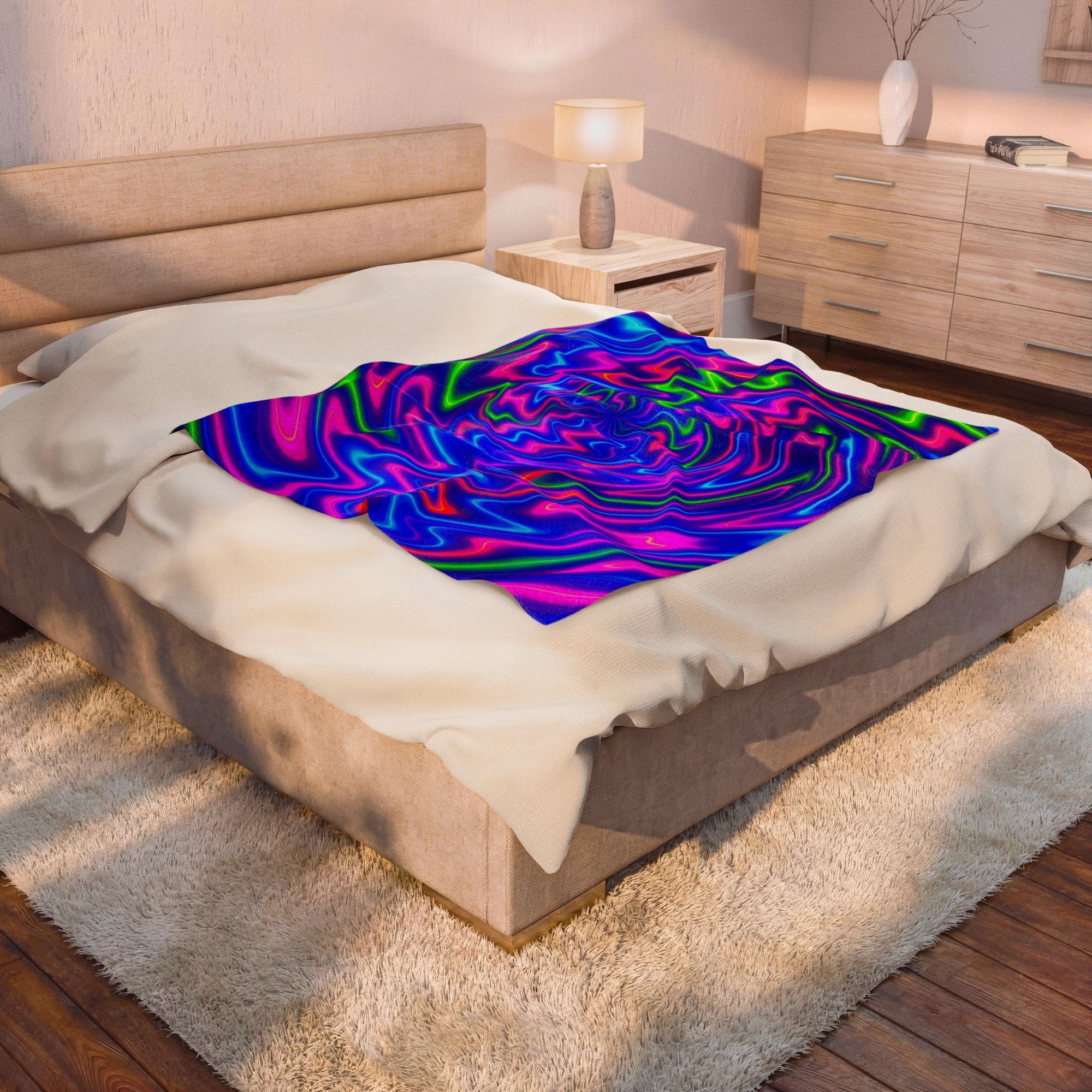 Energy Swirl Plush Blanket | Cozy Velveteen Throw | Mini Power Nap Edition