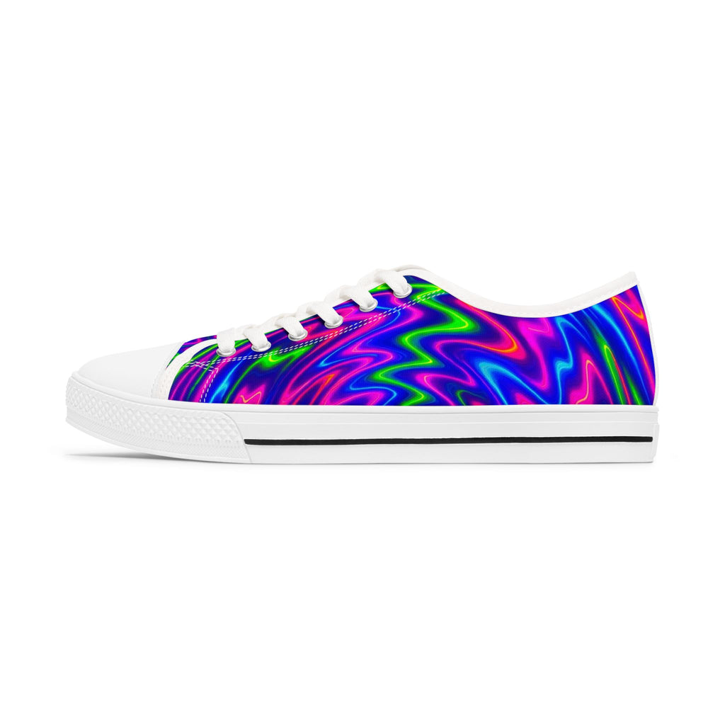 Psychedelic Low Top Sneakers: Vibrant Women's Casual Shoes