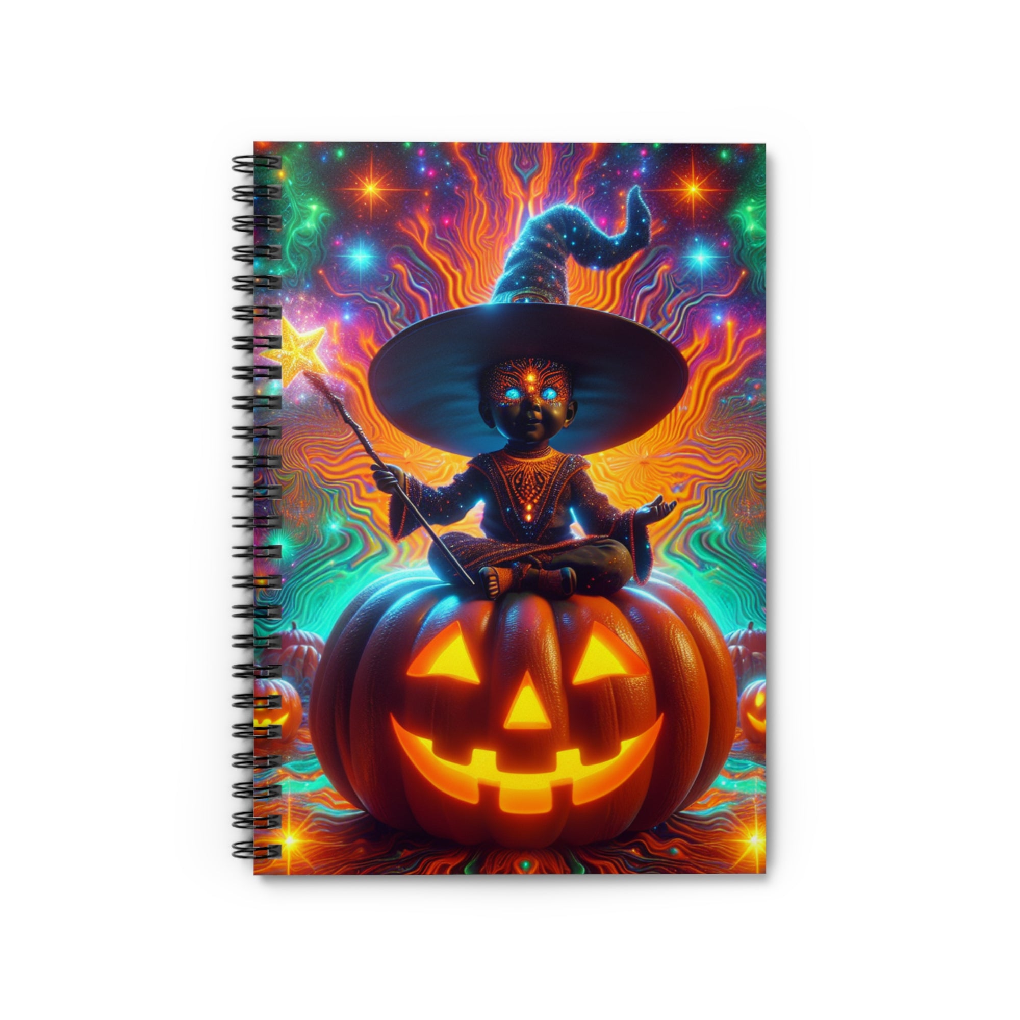Psychedelic Halloween Notebook | Magic Pumpkin Witch Journal