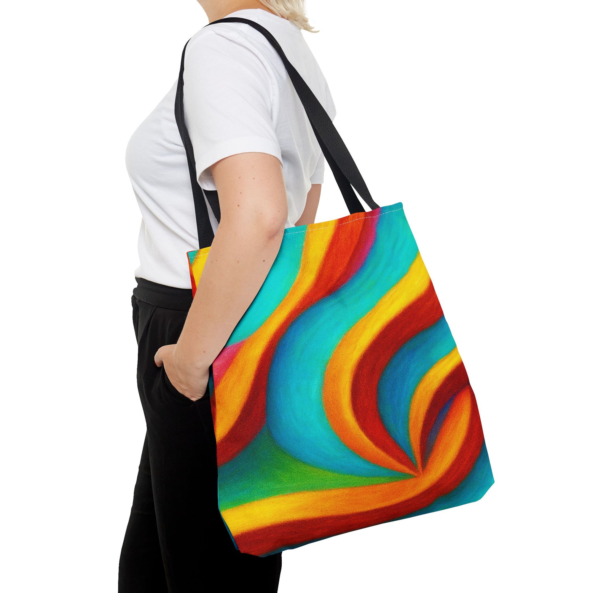 Colorful Swirl Tote Bag | Abstract Rainbow Shopping Bag | Reusable