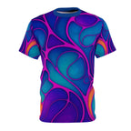 Cosmic Abstract T-Shirt | Turquoise Purple All Over Print Tee