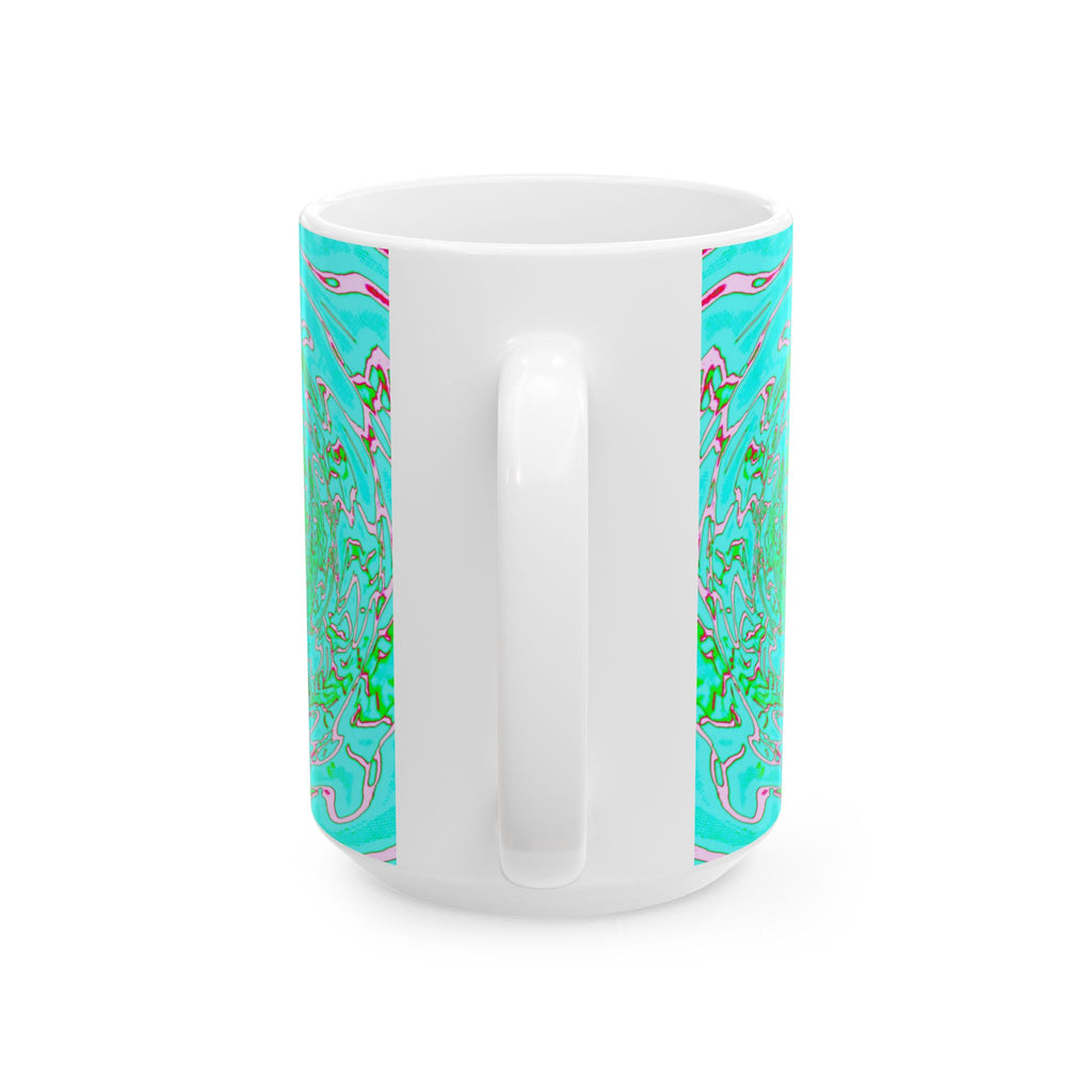 Green Abstract Mug | Modern Ceramic Coffee Cup | Nature Inspired Gift