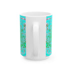 Green Abstract Mug | Modern Ceramic Coffee Cup | Nature Inspired Gift