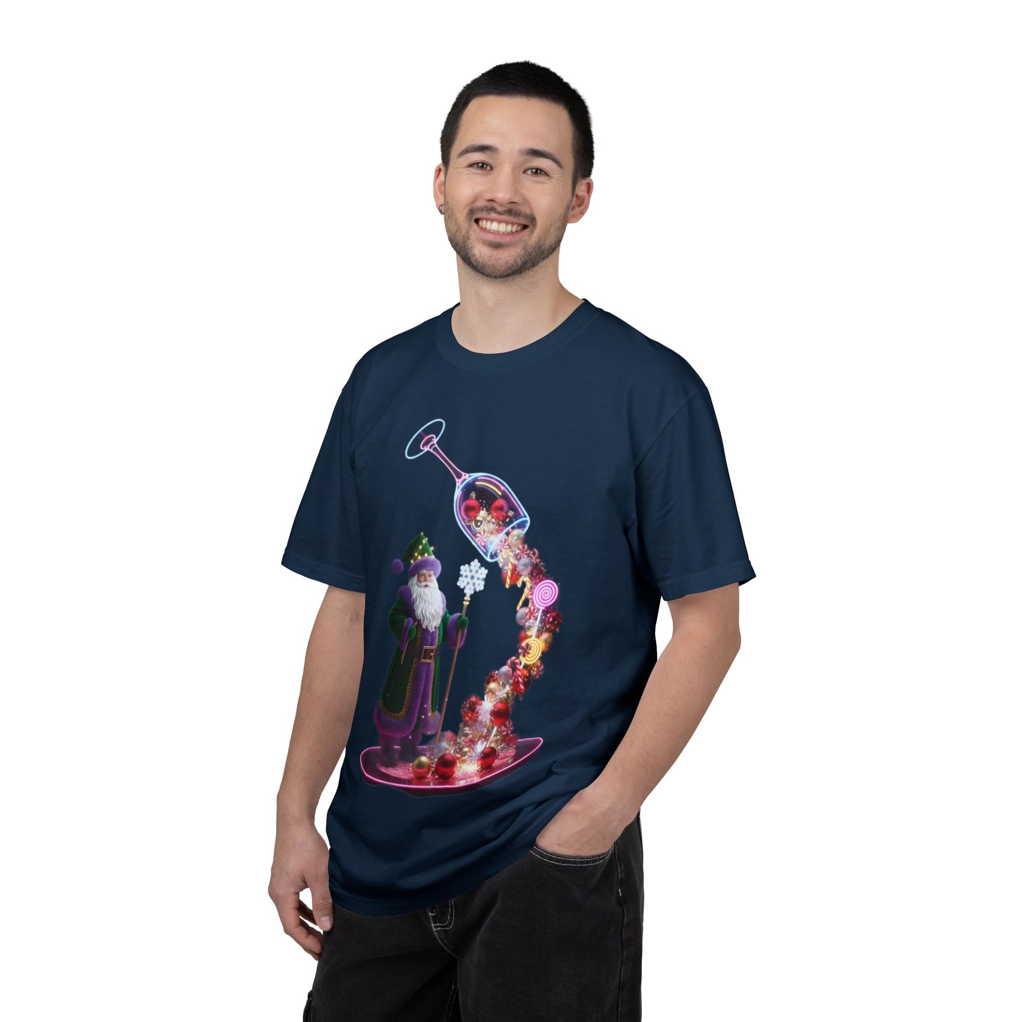 Wizard Santa Christmas T-Shirt | Magic Sorcerer Holiday Party Tee | Unique Fantasy Gift