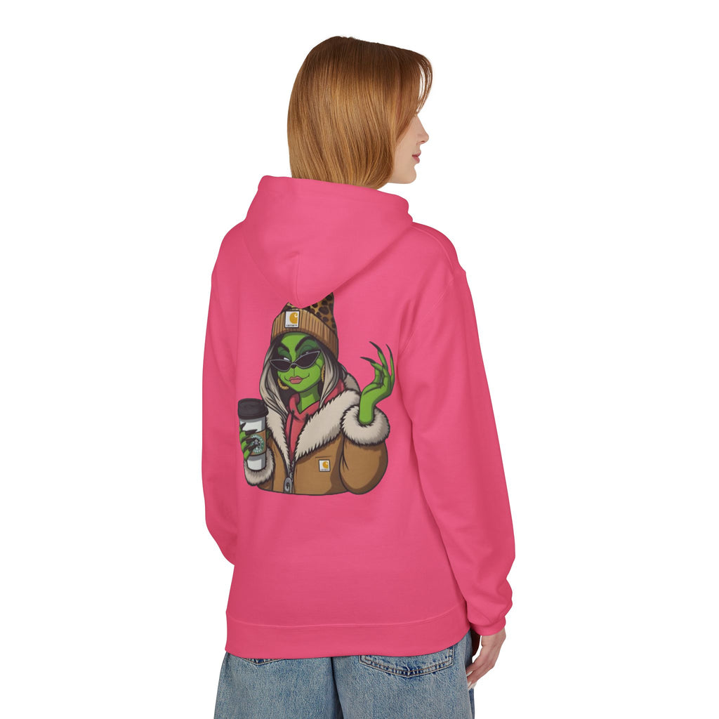 Sassy Grinch Girl Coffee Hoodie | Cozy Alien Winter Sweater | Funny Christmas Gift