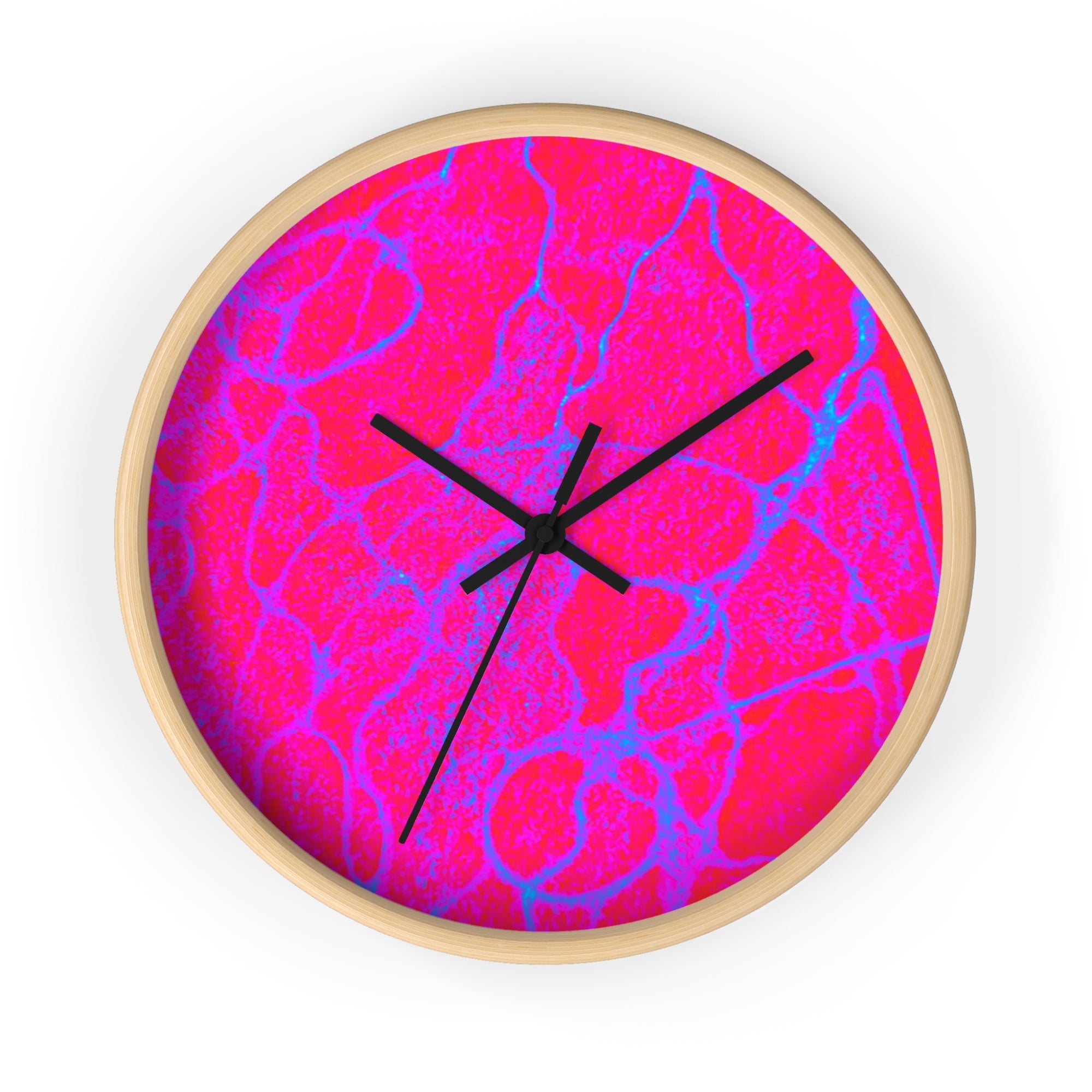 Hot Pink Fuchsia Abstract Wall Clock | Modern Pop Art Home Decor | Silent Unique Gift