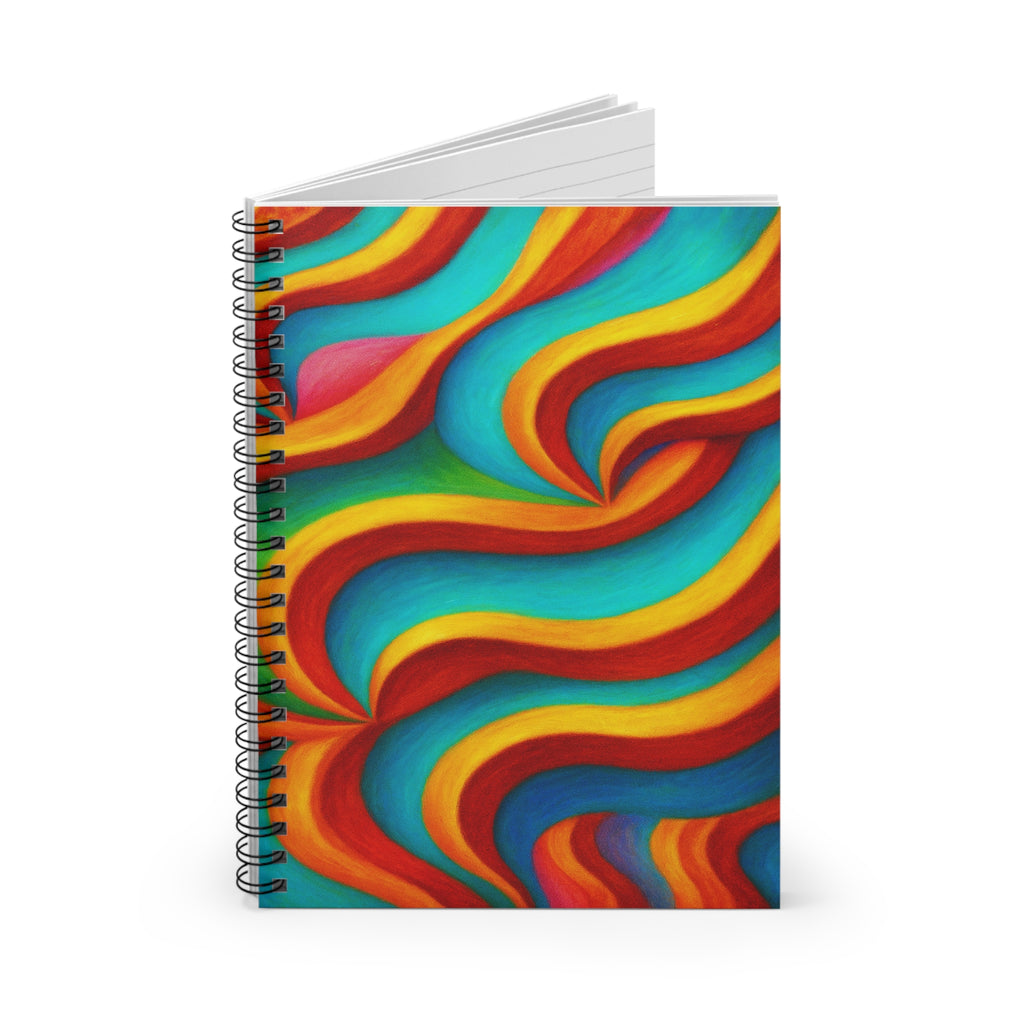 Retro Color Wave Notebook | Vintage Aesthetic Spiral Journal