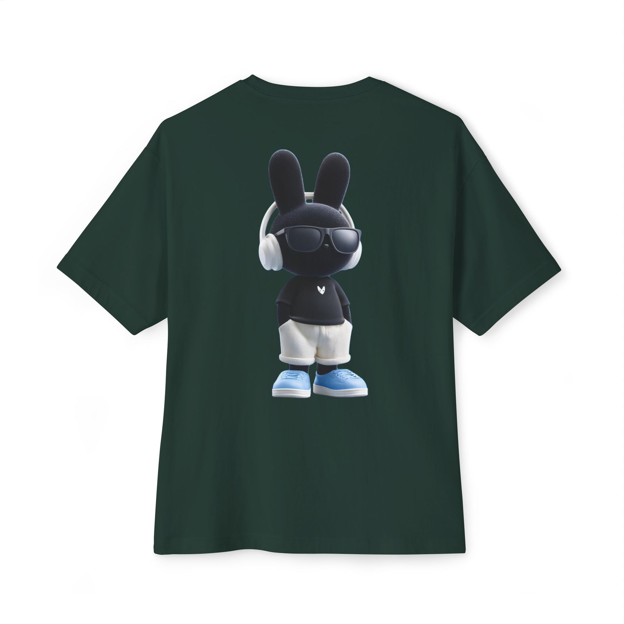 Oversized | Black Bunny Character Tee | Bunny Graphic T-Shirt