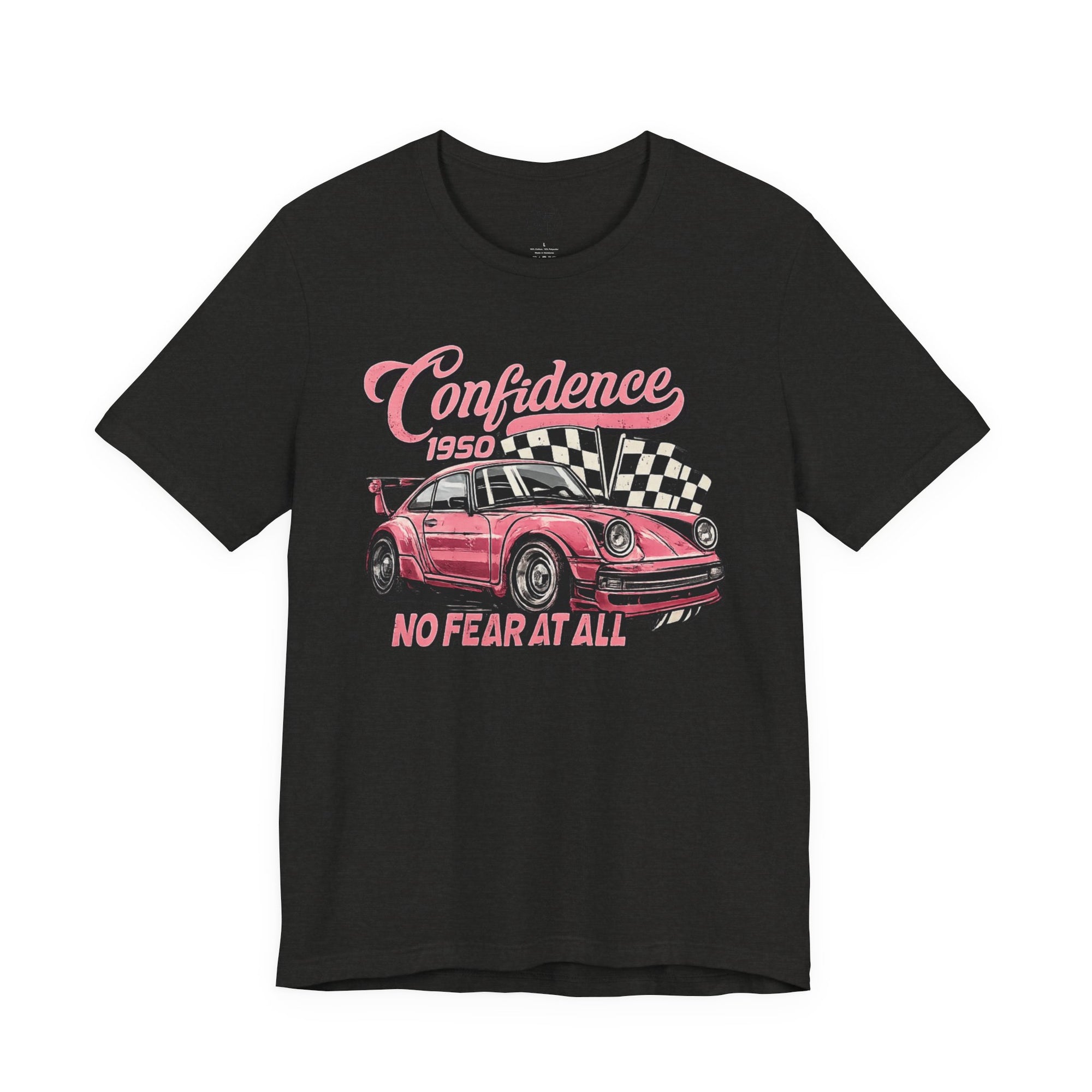 Vintage Pink Porsche 1950 Racing Tee | Confidence No Fear At All