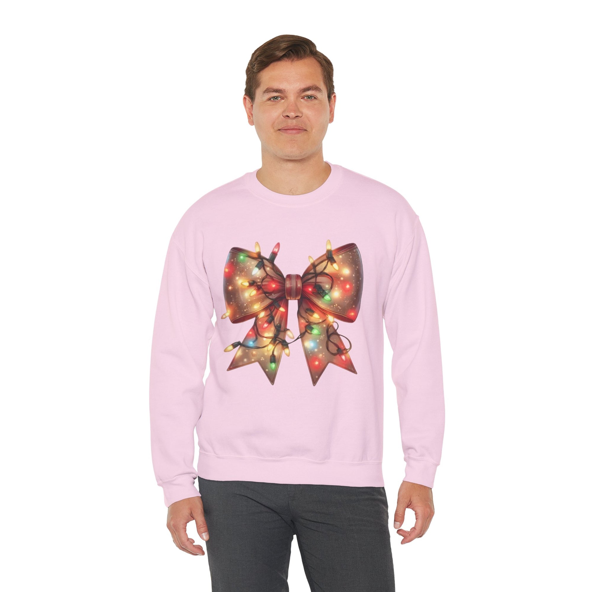 Christmas Bow Sweatshirt | Holiday Lights Crewneck