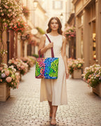 Abstract Energy Tote Bag | Vibrant Psychedelic Shopper