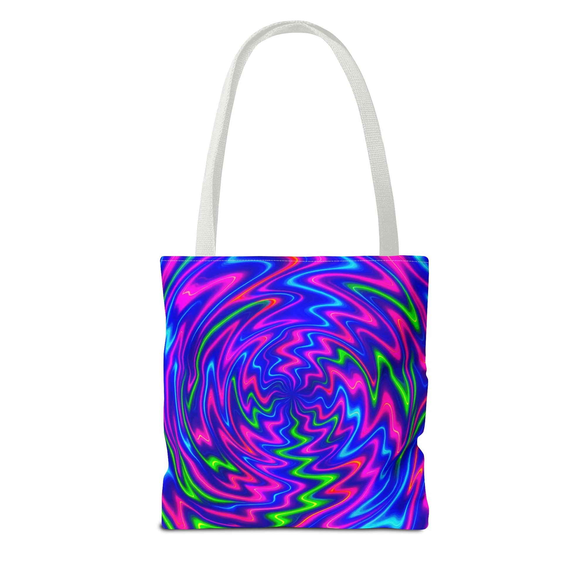 Neon Psychedelic Tote | Colorful Swirl Art Bag