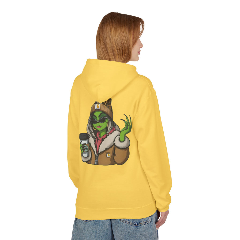 Sassy Grinch Girl Coffee Hoodie | Cozy Alien Winter Sweater | Funny Christmas Gift