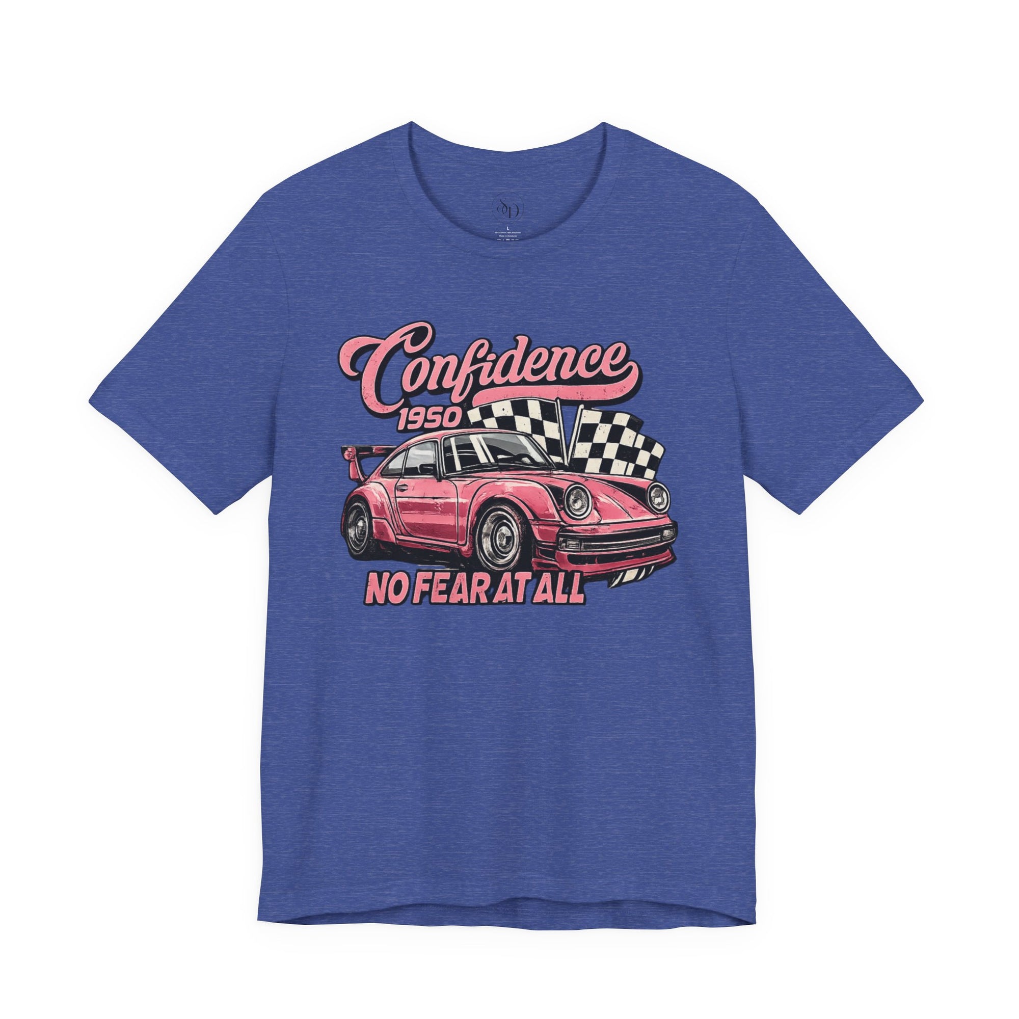 Vintage Pink Porsche 1950 Racing Tee | Confidence No Fear At All