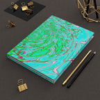Mint Abstract Swirl Notebook | Aesthetic Marble Journal Hardcover