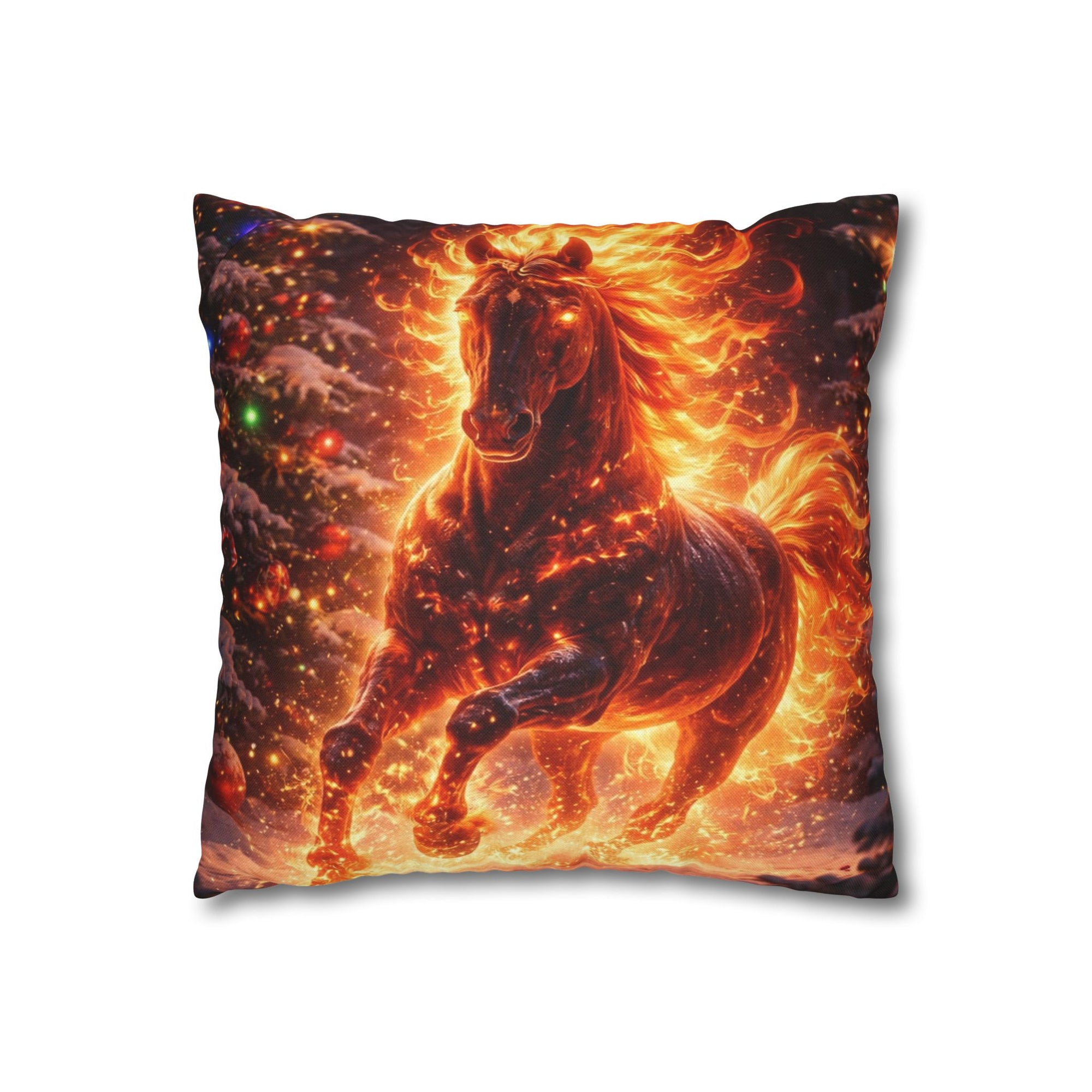 Fire Horse Throw Pillow | Christmas Decorative Cushion