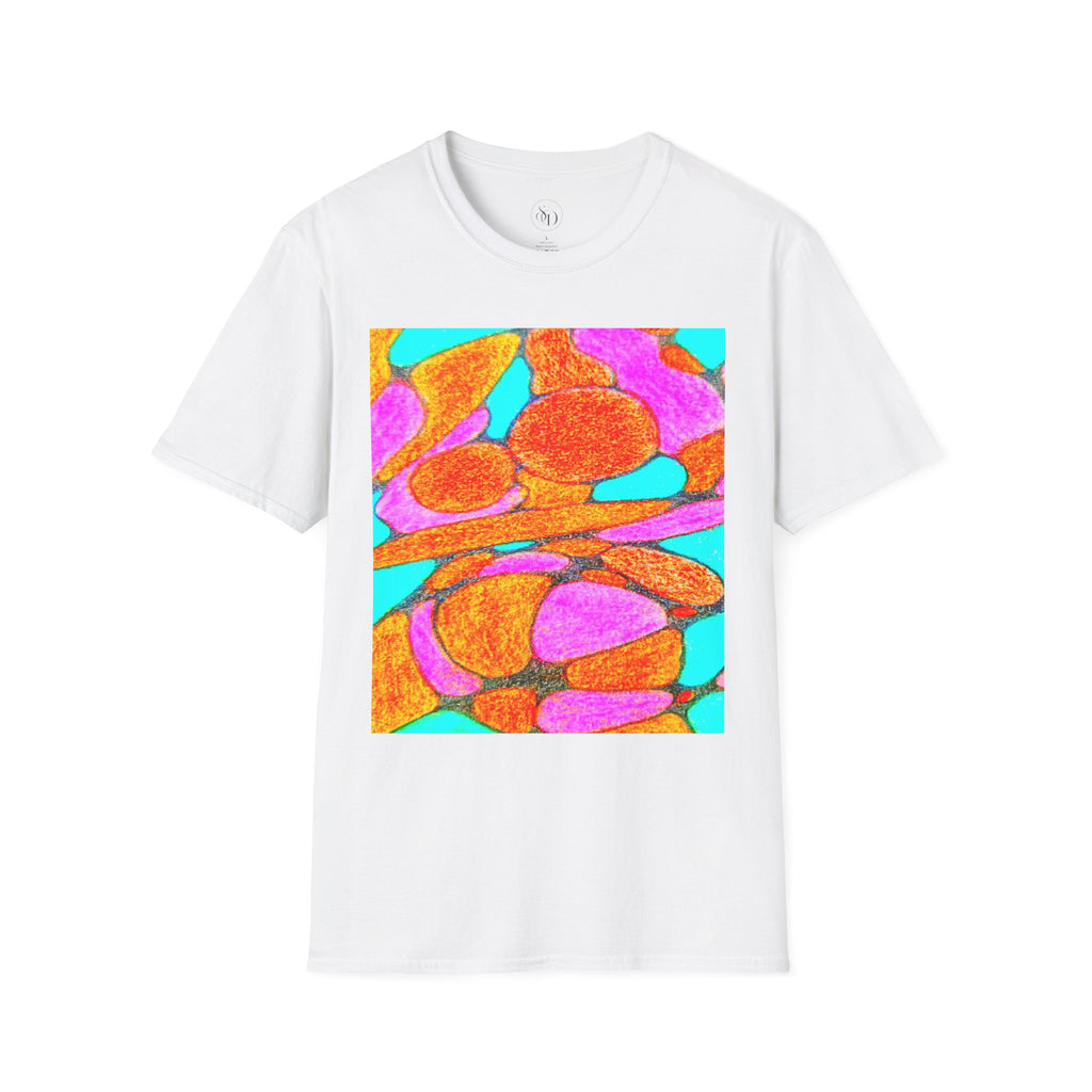 Abstract Floral T-Shirt | Pink Orange Art Graphic Tee