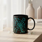 Cyber Tech Mug | Futuristic Black Coffee Cup | Gamer Desk Gift